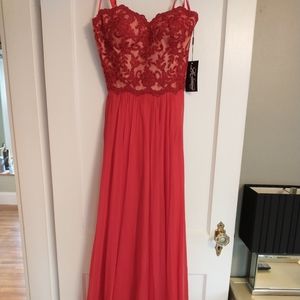 La Femme Fitted A-line Dress